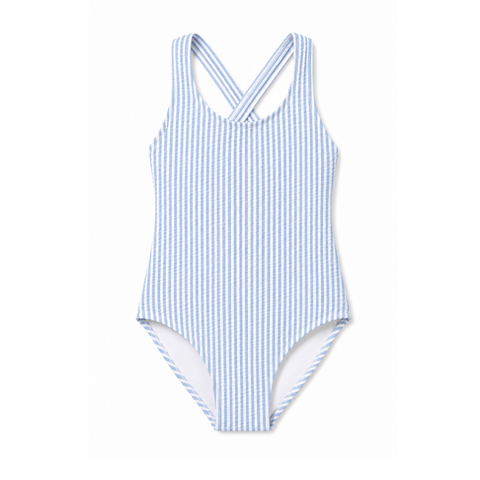 Maillot de bain 1 pièce rayé bleu