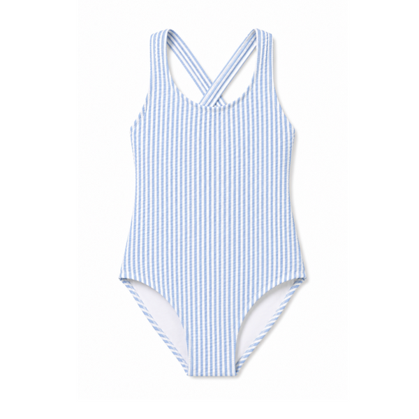 Maillot de bain 1 pièce rayé bleu