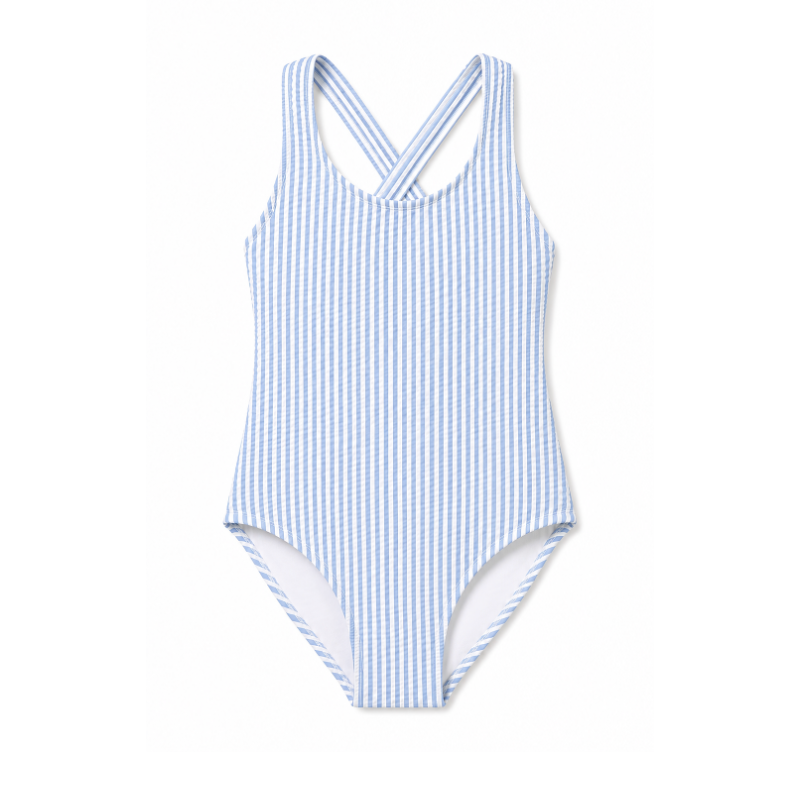 Maillot de bain 1 pièce rayé bleu