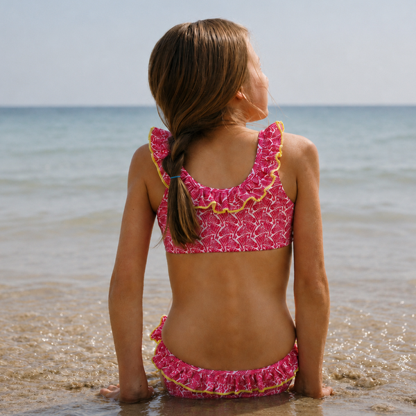 Maillot de bain 2 pièces Zebra rose