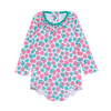 Body anti-UV Col volant framboise