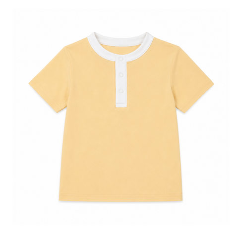 Haut anti-UV Col Mao citron manches courtes