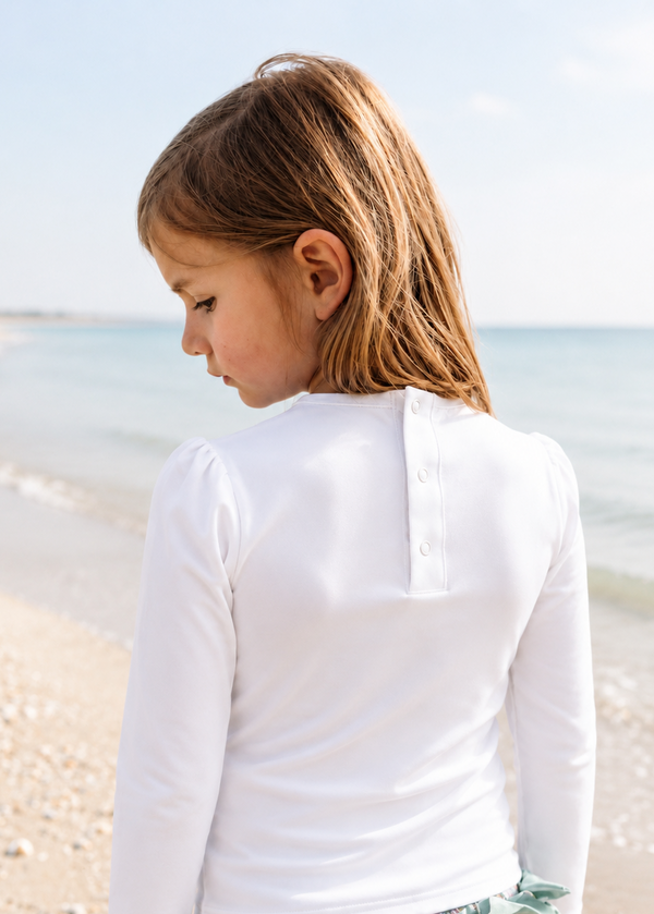 Haut anti-UV Col Rond blanc