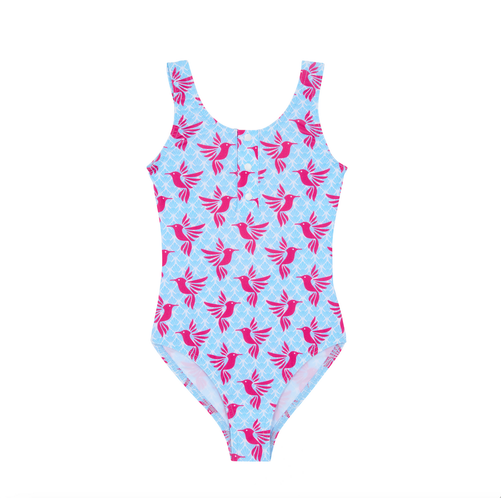 Maillot de bain 1 pièce Colibri rose