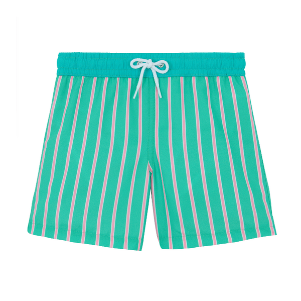 Maillot de bain homme Rayé vert et rose