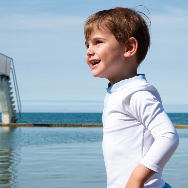 Haut anti-UV Col Mao blanc