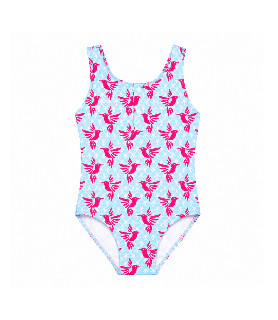 Maillot de bain 1 pièce Colibri rose