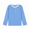 Haut anti-UV Col Mao bleu riviera