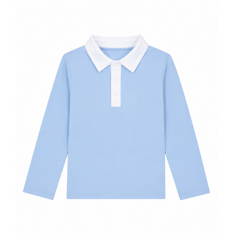 Haut anti-UV Col Polo bleu