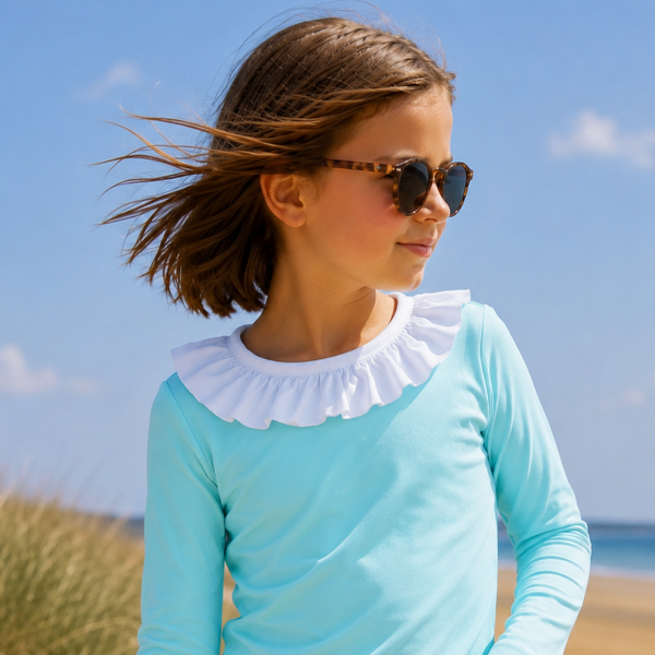 Haut anti-UV Col volant agua