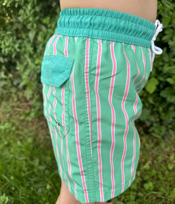 Maillot de bain garçon Rayé vert et rose