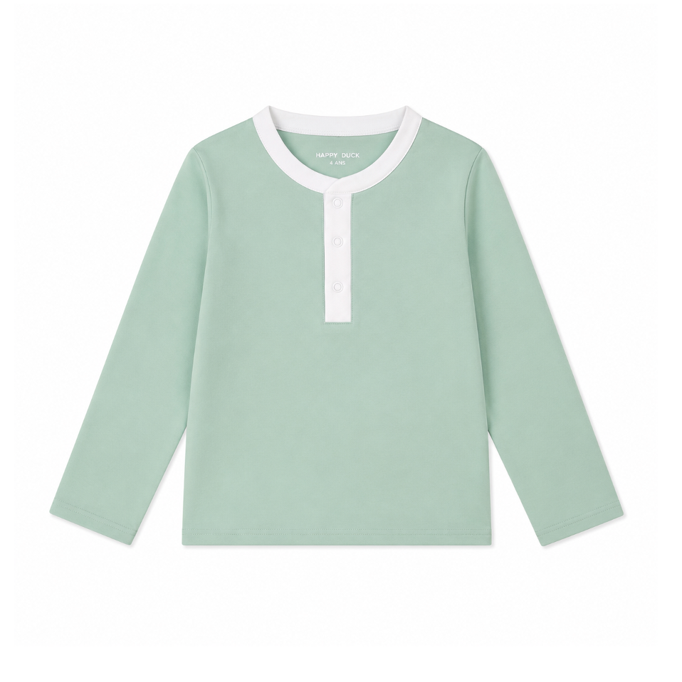 Haut anti-UV Col Mao olive