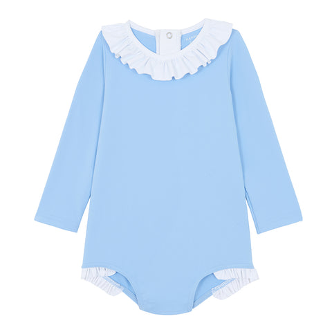 Body Col volant bleu clair