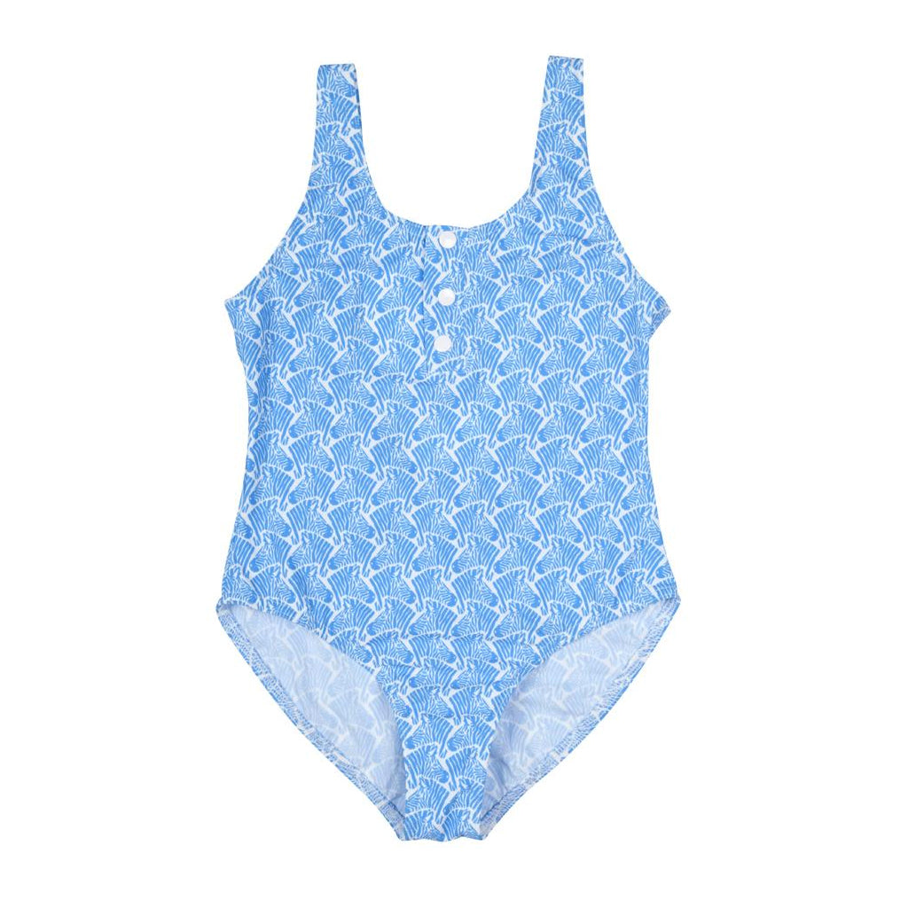 Maillot de bain fille pièce Zebra Bleu – Happy Duck